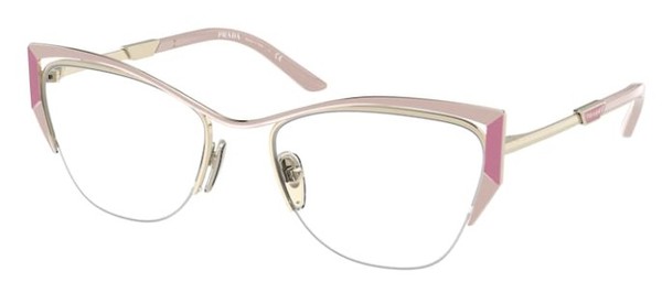 Prada PR-63YV GAQ1O1 Eyeglasses Women's Silver/Black Semi Rim 52-19 ...