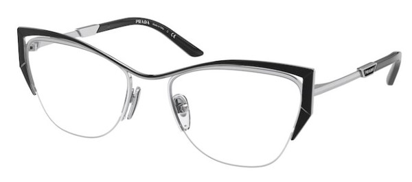  Prada PR-63YV Eyeglasses Women's Semi Rim Butterfly Shape 