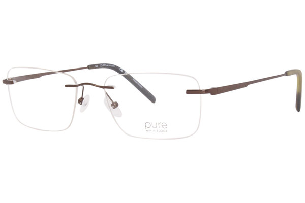  Pure Airlock Refine Eyeglasses Rimless Rectangle Shape 