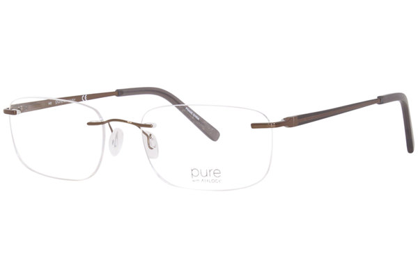  Pure Airlock Valor 204 Eyeglasses Rimless Rectangle Shape 