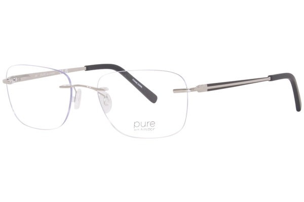  Pure Airlock Valor 204 Eyeglasses Rimless Rectangle Shape 