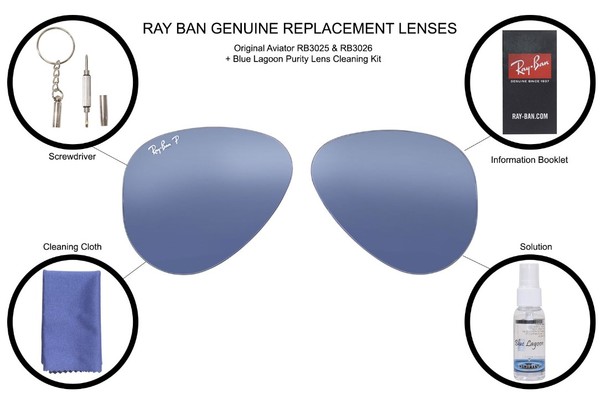  Ray Ban Original Aviator RB3025 & RB3026 Sunglasses Genuine Replacement Lenses 