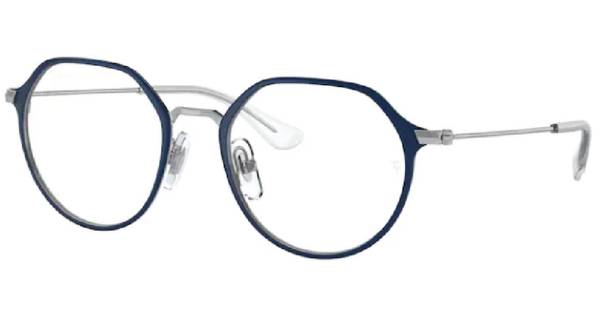 Ray Ban RY1058F 4085 Eyeglasses Youth Kids Blue on Silver Full Rim