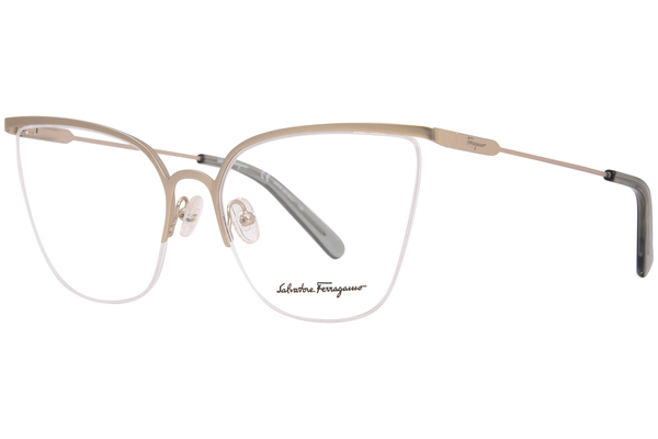 Salvatore Ferragamo SF2197 Eyeglasses Women's Semi Rim Cat Eye Optical Frame