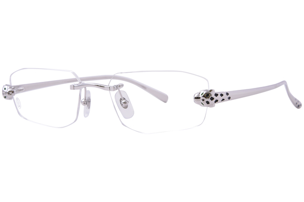  Cartier CT0494O Eyeglasses Women's Rimless Rectangle Shape 