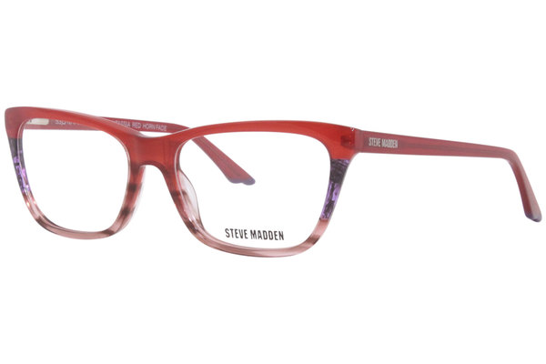 Steve Madden Eyeglasses Frame Women s Fantassia Red Horn Fade 53 16 140mm EyeSpecs