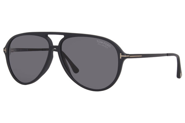 Tom Ford Samson TF909 02D Sunglasses Men's Black/Polarized Smoke Pilot  62-12-140 