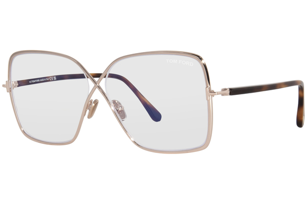 Tom Ford TF5841-B Eyeglasses Women's Semi Rim Butterfly Shape