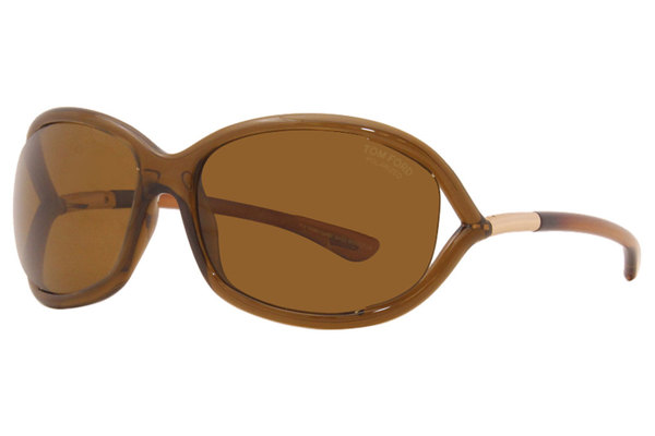 Tom Ford Sunglasses Women's Jennifer TF8 48H Transparent Brown/Polarized  Brown 
