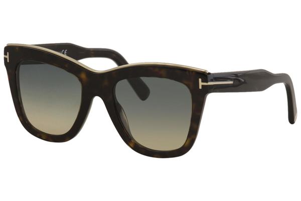 Tom Ford Julie TF685 TF/685 52P Shiny Dark Havana Fashion Square Sunglasses  52mm 