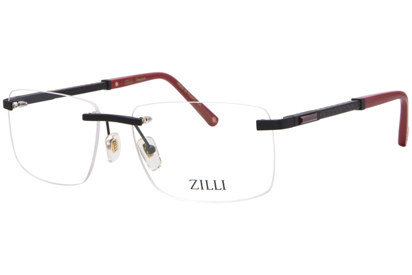  Zilli ZI60056 Titanium Eyeglasses Men's Rimless Rectangle Shape 