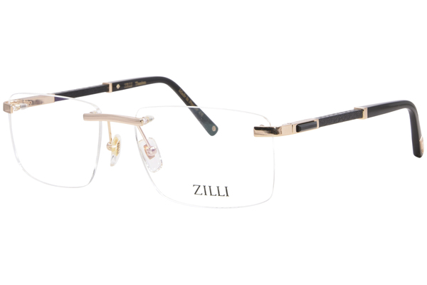  Zilli ZI60056 Titanium Eyeglasses Men's Rimless Rectangle Shape 