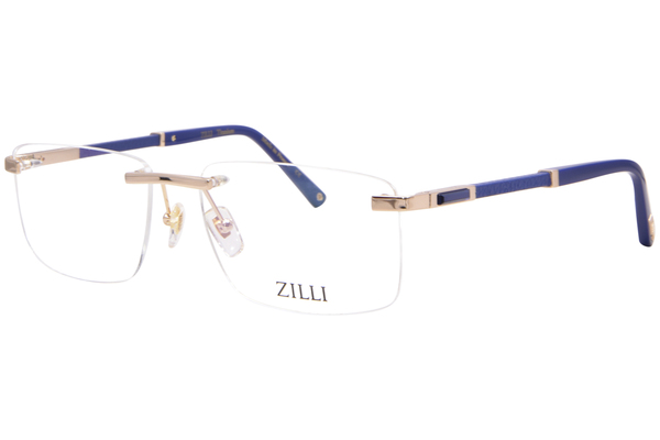  Zilli ZI60056 Titanium Eyeglasses Men's Rimless Rectangle Shape 