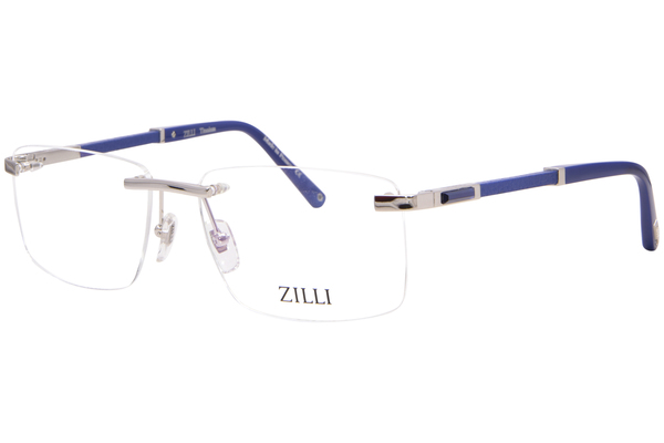 Zilli ZI60056 Titanium Eyeglasses Men's Rimless Rectangle Shape