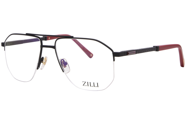  Zilli ZI60070 Eyeglasses Men's Semi Rim Rectangle Shape 