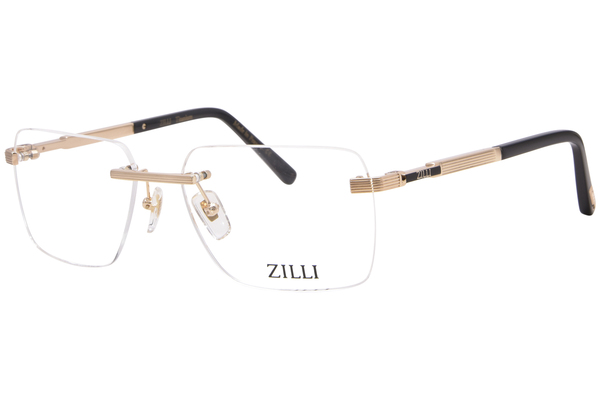  Zilli ZI60086 Eyeglasses Men's Rimless Rectangle Shape 