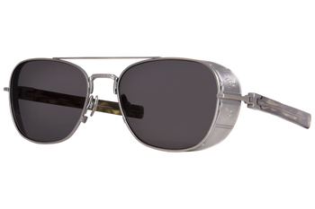 Matsuda M3115 AS-SOLV Sunglasses Antique Silver/Smoke Olive/Grey Pilot  55-18-135