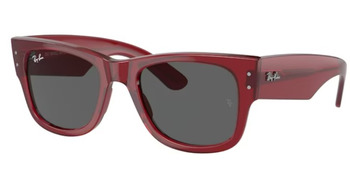 Ray Ban Mega Wayfarer RB0840SF 6679B1 Sunglasses Transparent Red/Dark Grey  52mm