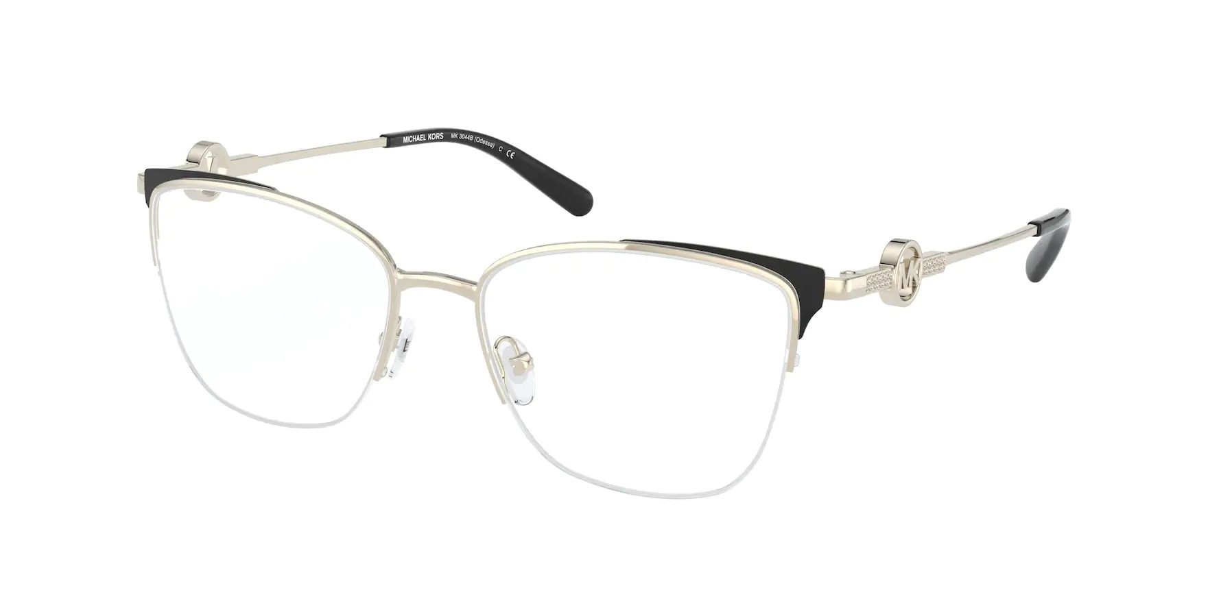 Michael Kors Eyeglasses Women's Odessa MK3044B 1014 Light Gold/Black  53-17-140mm 