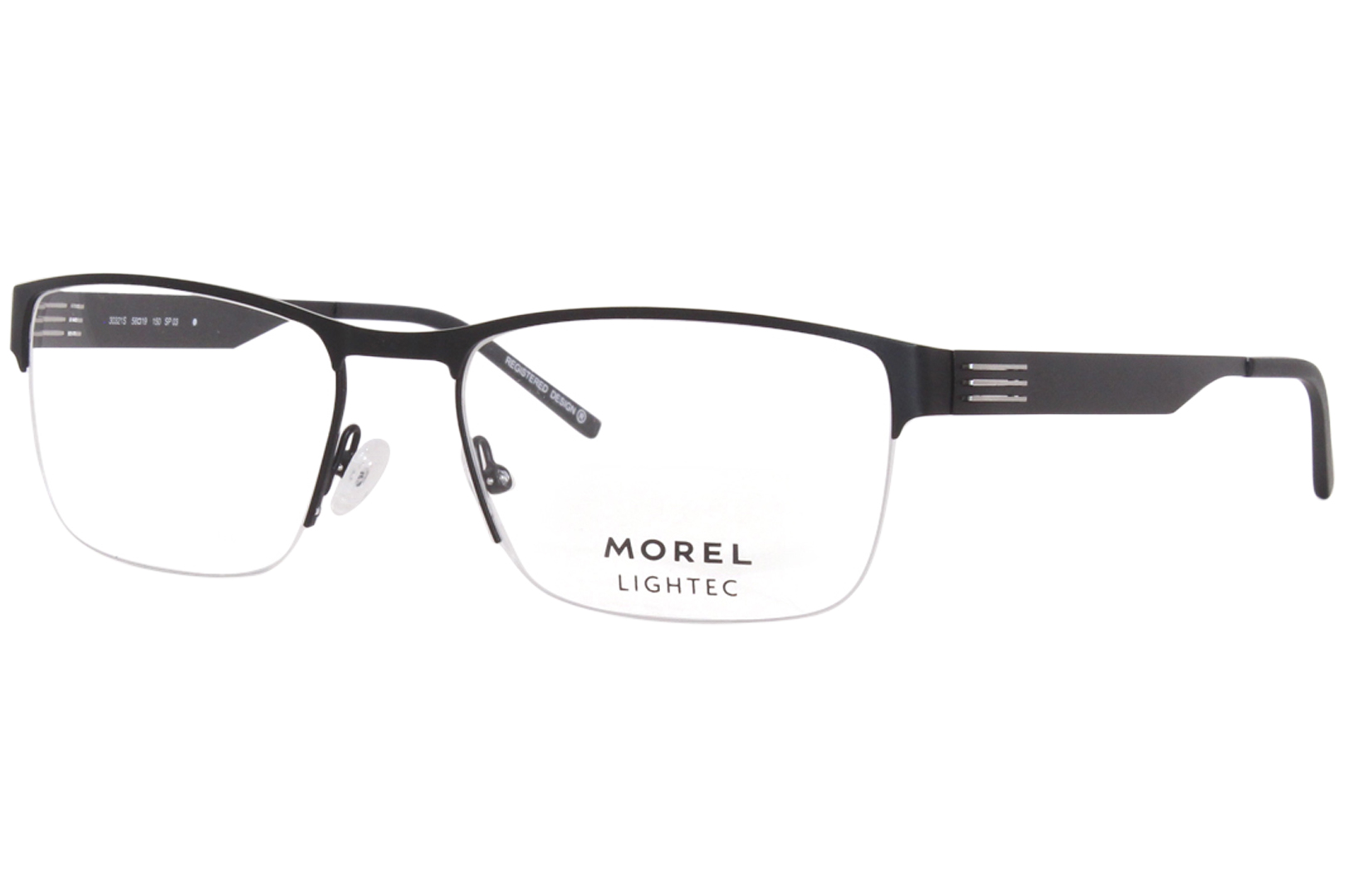 Morel Lightec 30321S SP03 Eyeglasses Men's Matte Black Semi Rim 5819