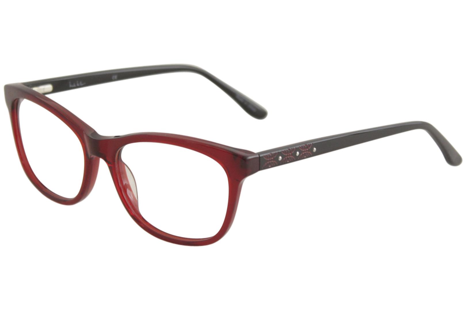 Nicole Miller Women's Eyeglasses Allen C02 Burgundy/Black Optical Frame ...