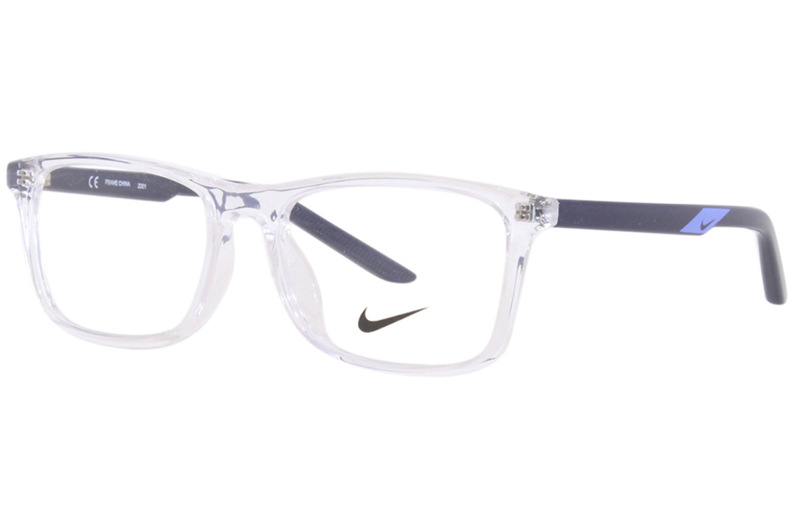 Nike 5544 900 Eyeglasses Youth Kids Clear/Midnight Navy Full Rim 50-15-135