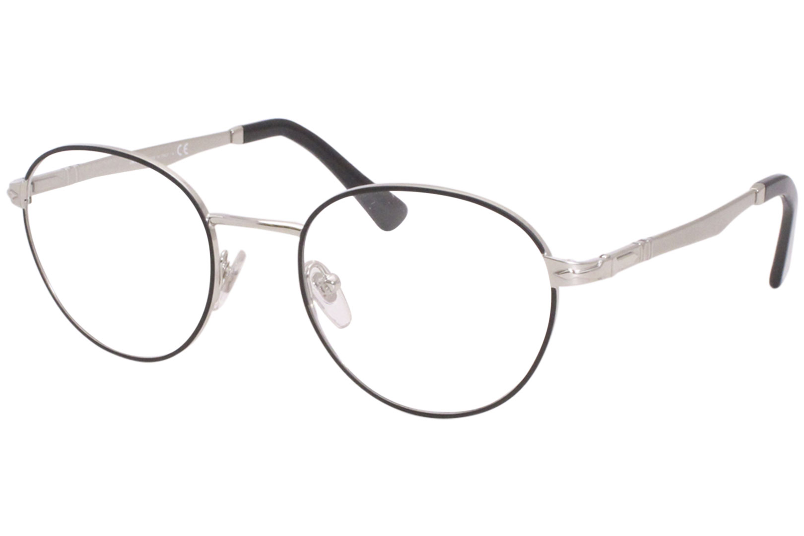 Persol PO2460V 1074 Eyeglasses Men's Black/Silver Full Rim Optical ...