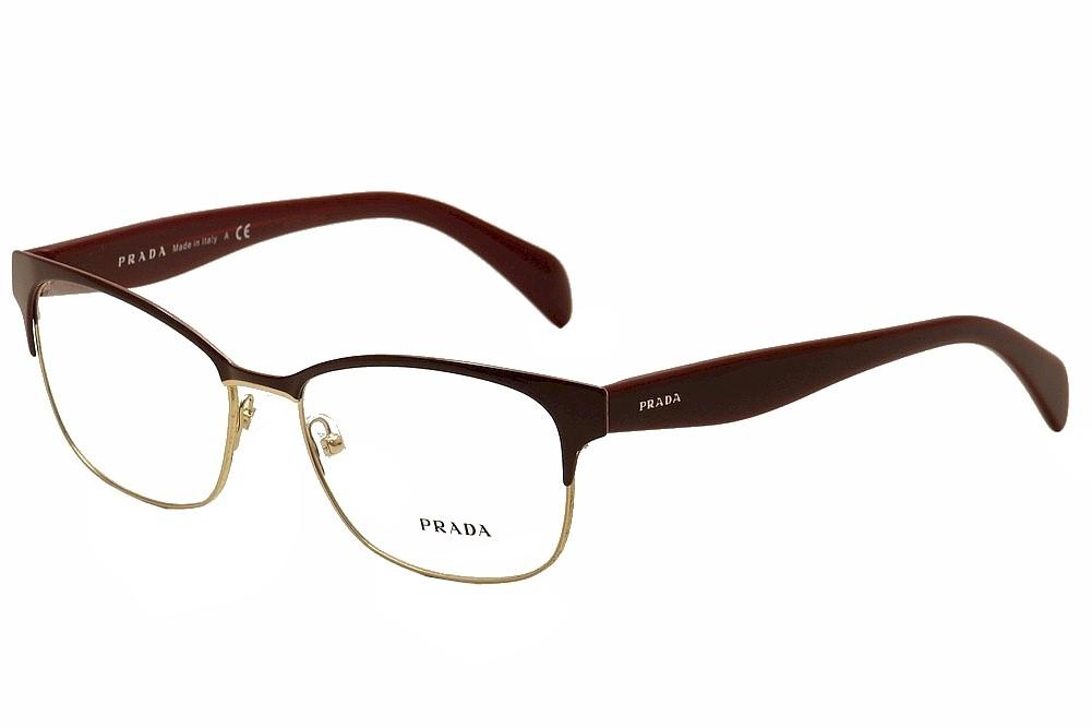 Prada Conceptual PR-65RV UAN-1O1 Eyeglasses Women's Bordeaux/Pale Gold  53-16-140 
