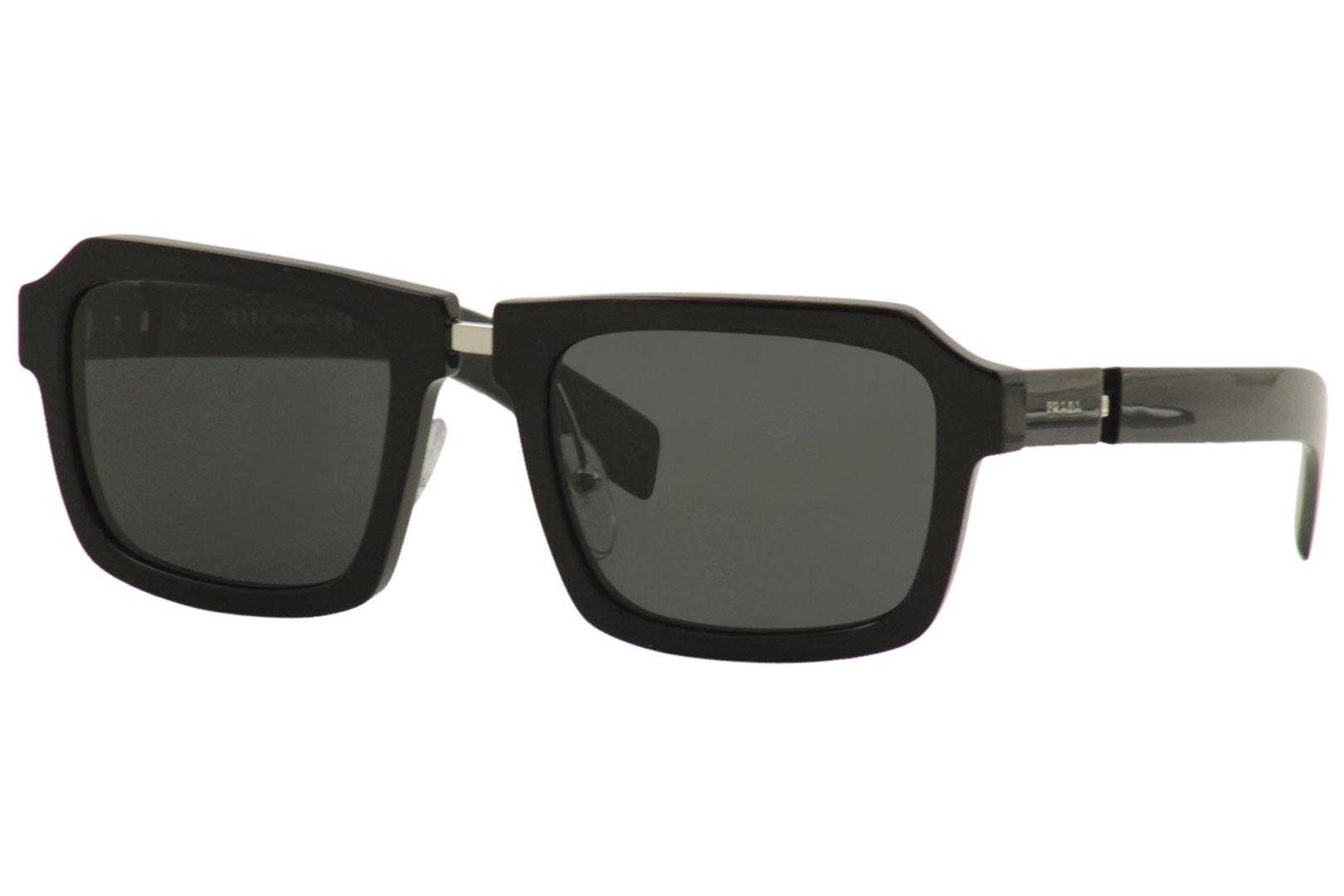 Prada Men's SPR09X SPR/09/X 1AB-5S0 Black Square Sunglasses 53mm |  