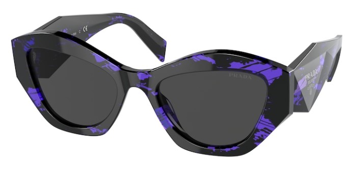 Prada PR-07YS 05V5S0 Sunglasses Women's Abstract Purple/Dark Grey Cat Eye  53mm 