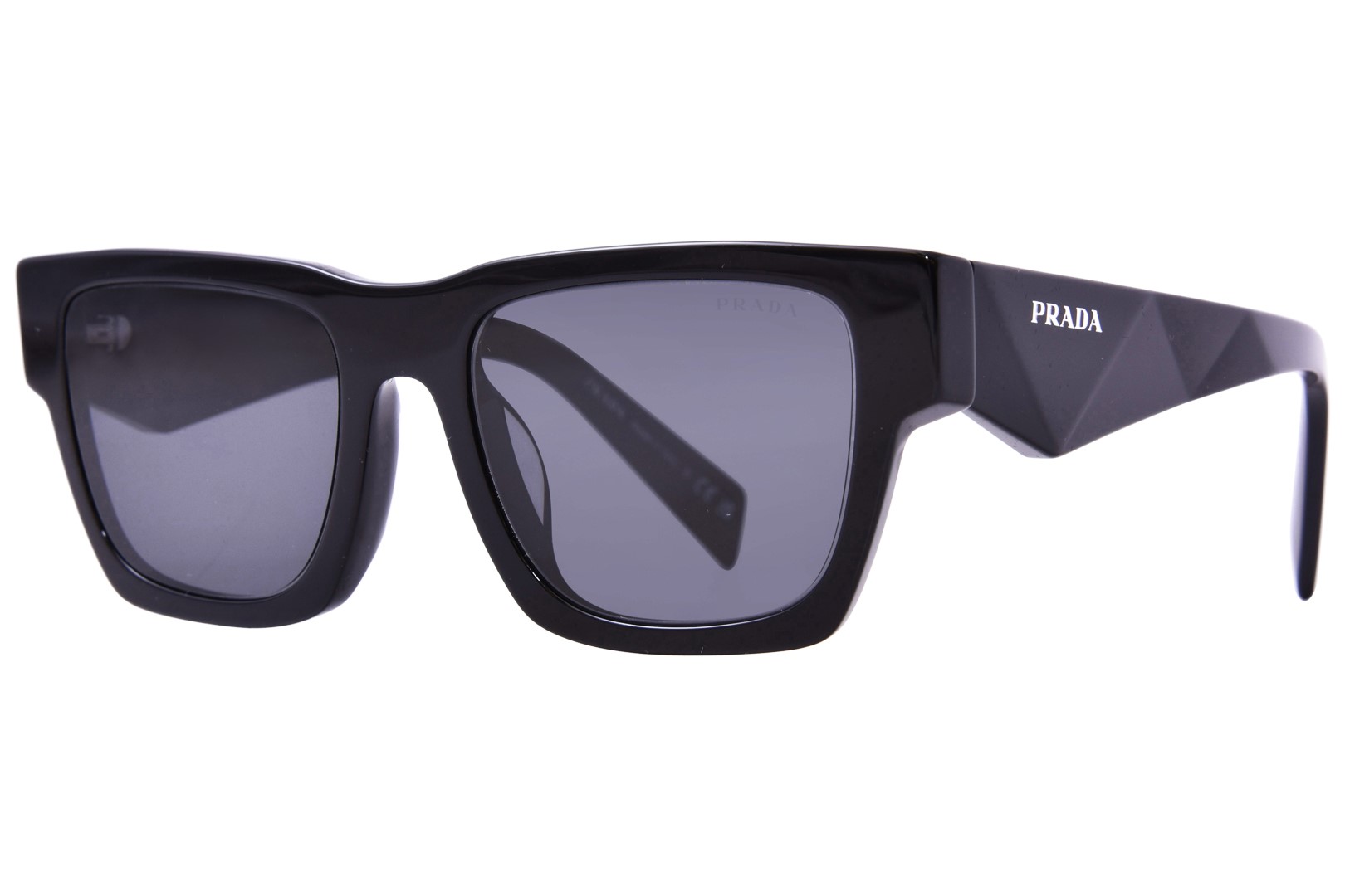 Prada PR A06SF 16K08Z Sunglasses Men's Black/Dark Grey Pillow Shape  54-19-145