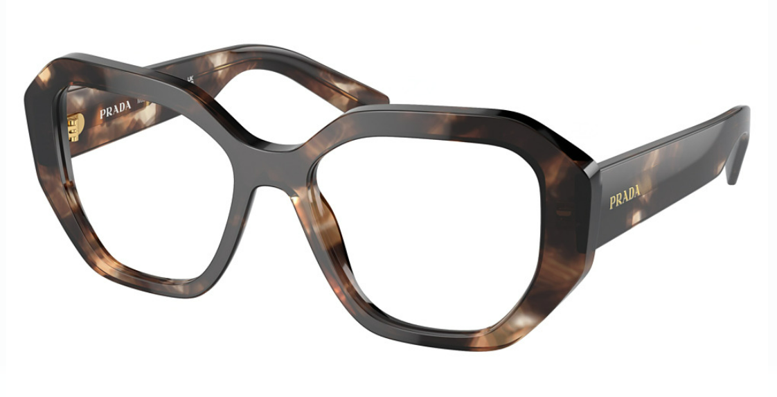 Prada PR A07VF 07R1O1 Eyeglasses Women's Havana Caramel Full Rim