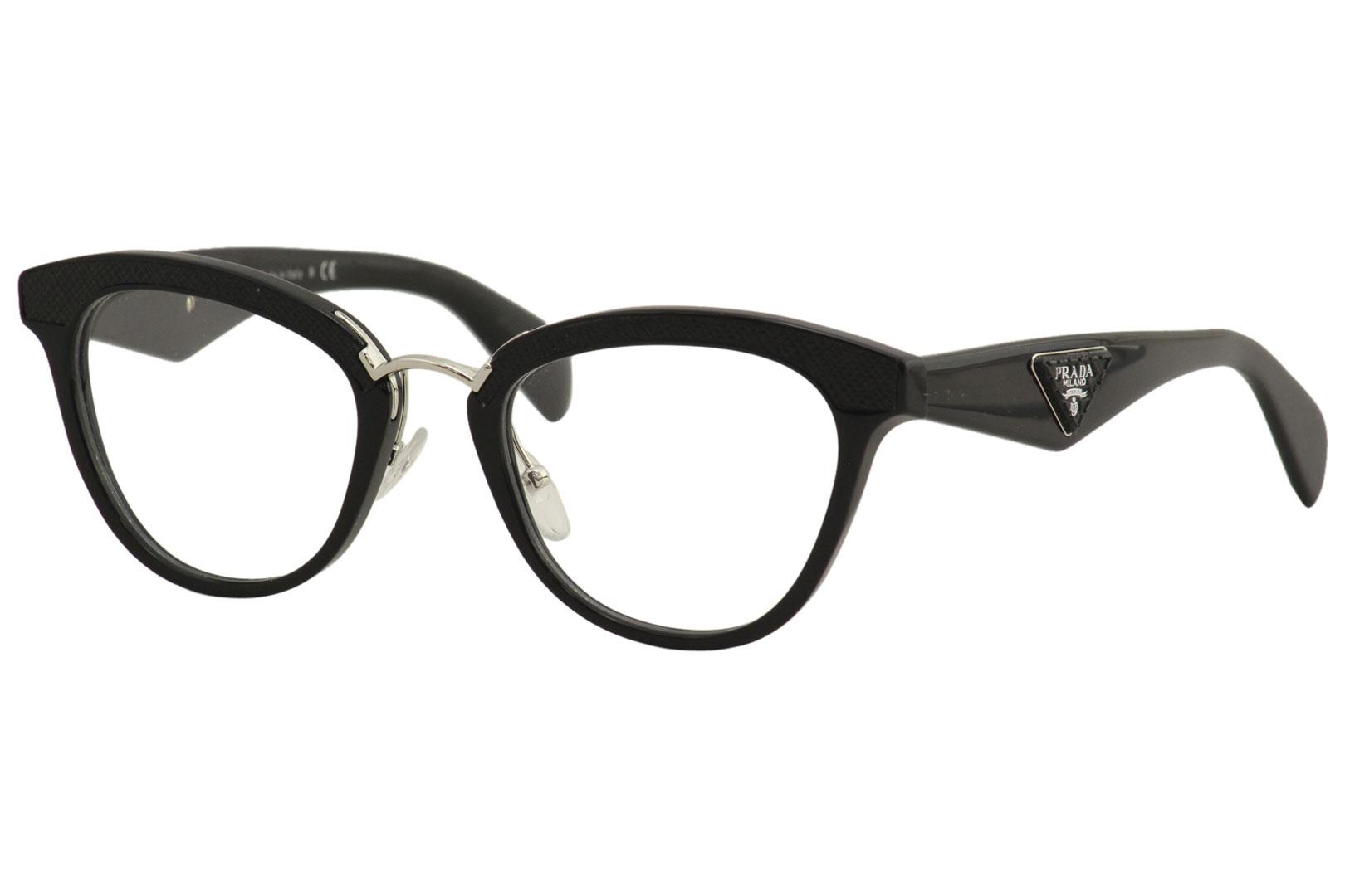 Prada Women's Eyeglasses VPR26S VPR/26/S 1AB-1O1 Black Optical Frame 51mm