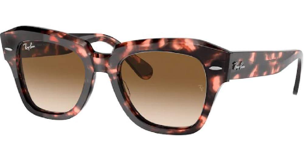 Ray Ban State Street RB2186 133451 Sunglasses Pink Havana/Brown