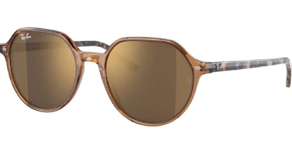 Ray Ban Thalia RB2195F 663693 Sunglasses Trans/Brown/Brown Mirror Gold 53mm