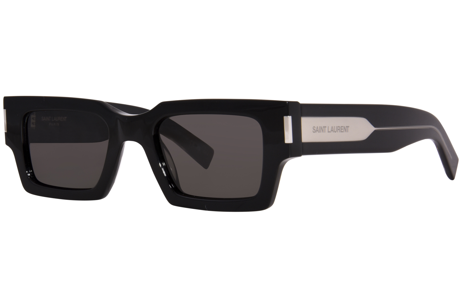 Saint Laurent SL-572 001 Sunglasses Black/Crystal/Grey Square