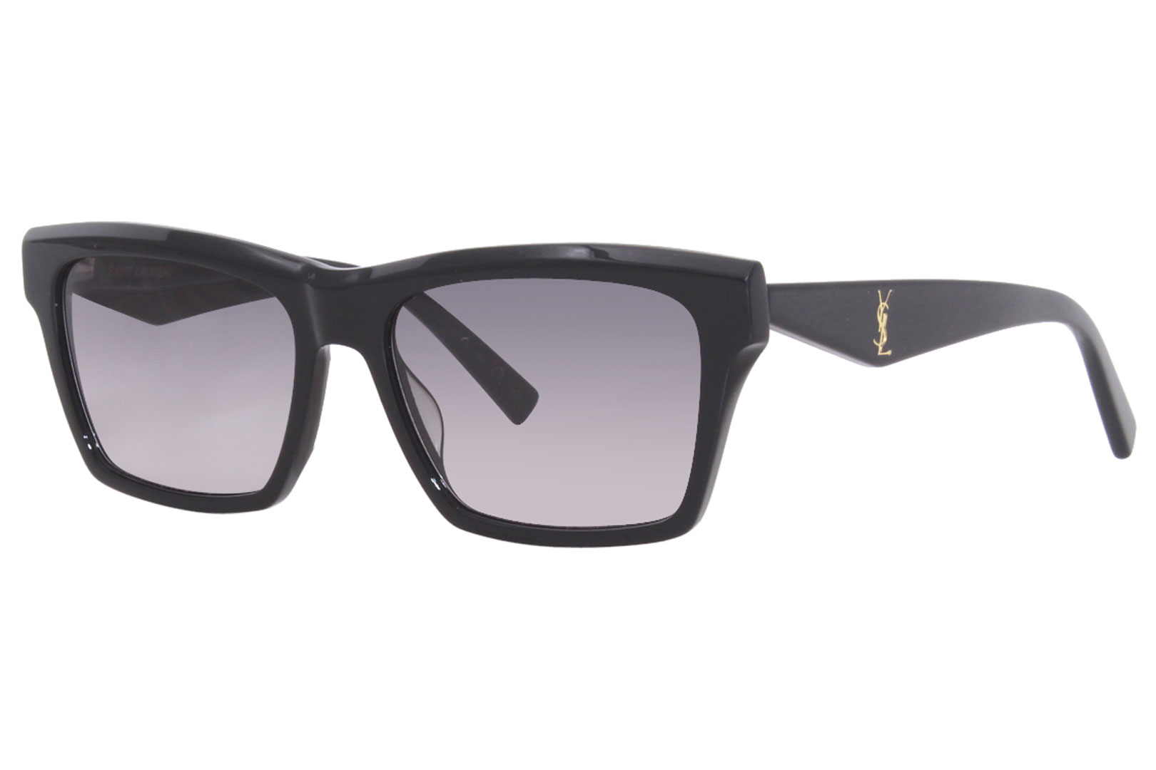 Saint Laurent SL-M104 001 Sunglasses Black/Grey Gradient Rectangle ...