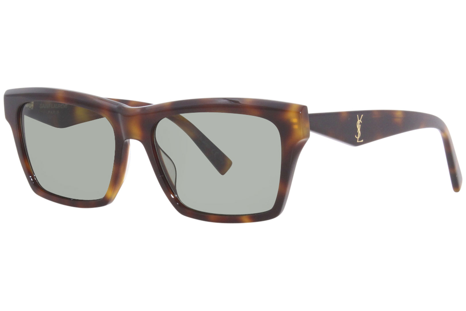 Saint Laurent SL-M104 003 Sunglasses Men's Havana/Green 56-16-145 ...