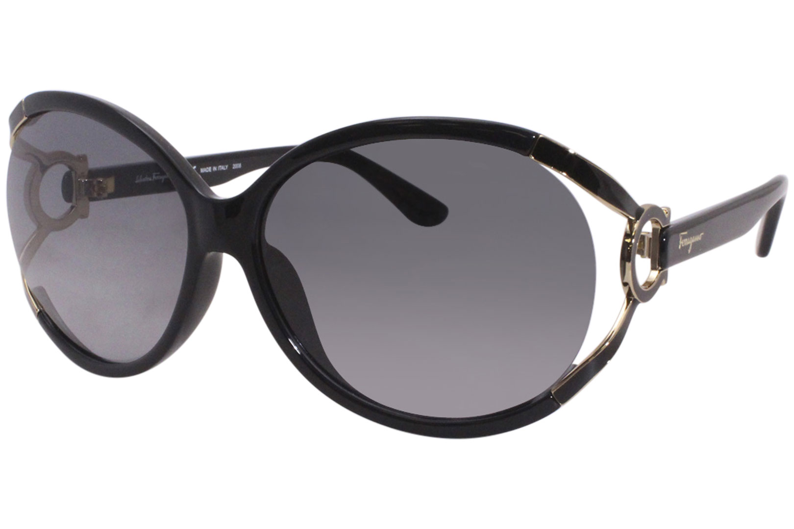 ferragamo grey gradient round ladies sunglasses sf600s 001 61