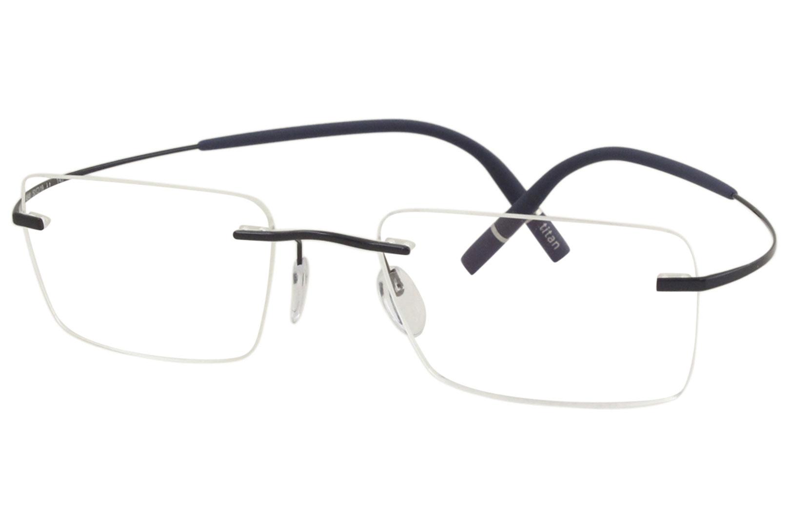 Silhouette Eyeglasses Tma Icon Chassis 5541 4540 Blue Optical Frame 21x145