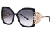 Caviar M6908 Sunglasses Women's Butterfly Shape w/Clear Crystals