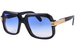 Cazal Legends 607 Sunglasses Square Shape 56-18-140mm - Black/Gradient Blue w/Elite AR-001