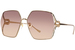 Gucci GG1322SA Sunglasses Women's Butterfly Shape - Gold/Gold-Logo/Pink Gradient-004