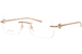 Gucci GG1703O Eyeglasses Men's Rimless Rectangle Shape - Gold-003