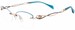 Line Art by Charmant XL2160 Eyeglasses Frame Women's Half Rim Cat Eye Titanium