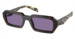 Prada PR A12S Sunglasses Women's Rectangle Shape - Havana/Violet Mirror/Internal Silver-17N50B