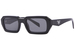 Prada PR A12S Sunglasses Women's Rectangle Shape - Black/Dark Grey-16K08Z