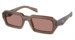 Prada PR A12S Sunglasses Women's Rectangle Shape - Brown Transparent/Light Brown-17O60B