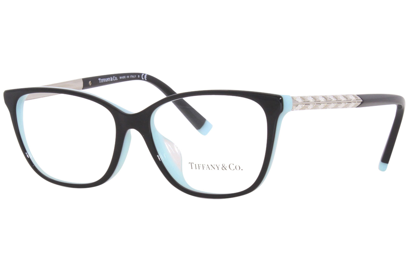 Tiffany And Co Tf2215bf 8055 Eyeglasses Womens Blacktiffany Blue Full Rim 52 15 140 1112