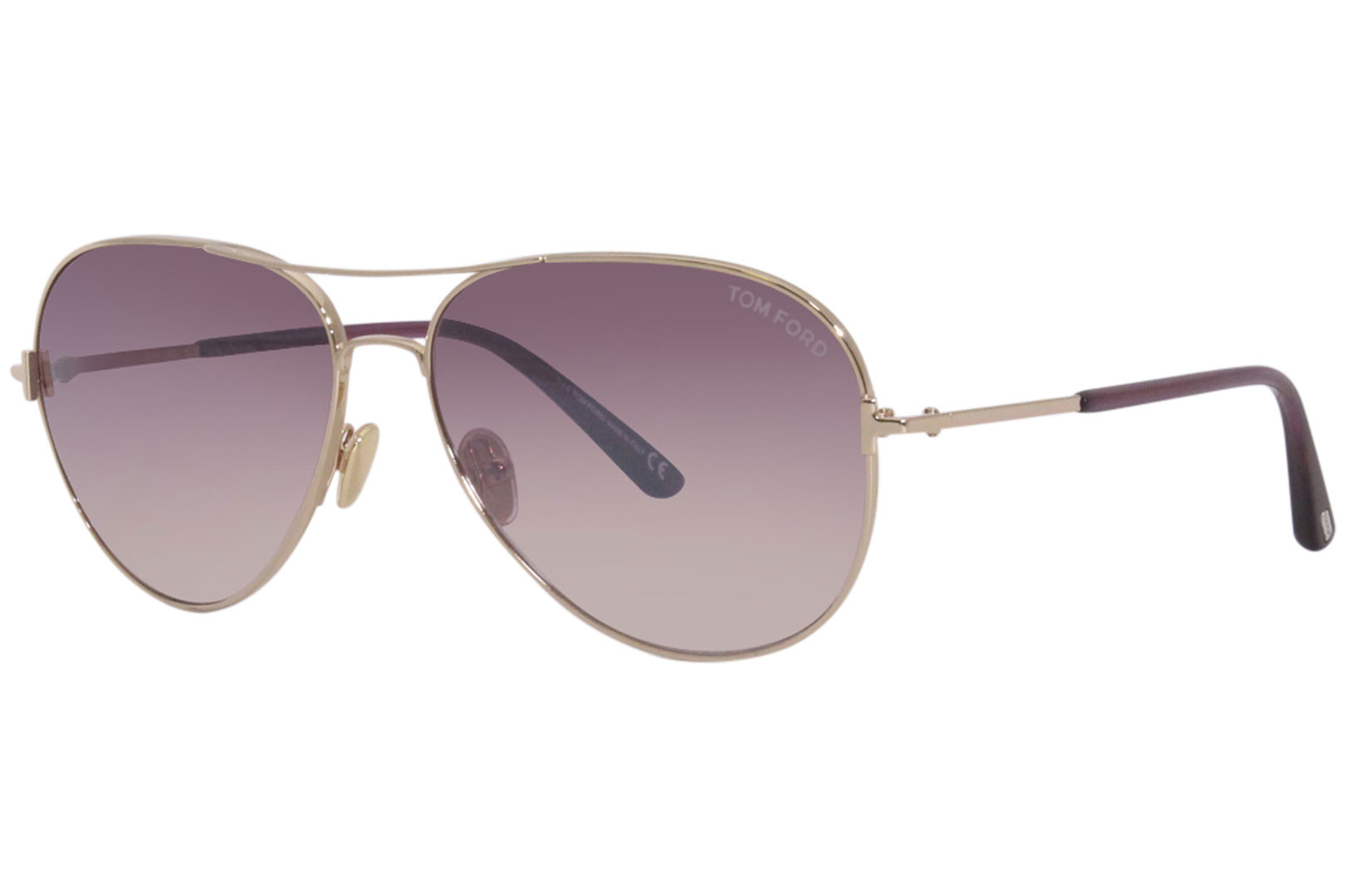 Tom Ford Sunglasses Clark TF823 28U Shiny Rose Gold-Transp Pink/Bordeaux  Mirror